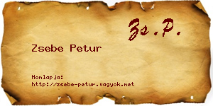 Zsebe Petur névjegykártya